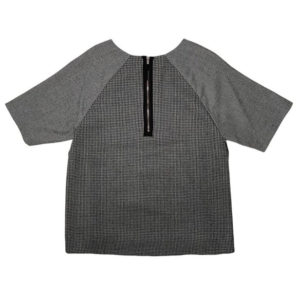 J.Crew Flannel Raglan Top In Houndstooth Grey - Picture 8 of 13